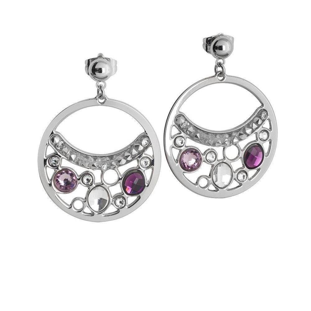 Boccadamo Italy  HAREM Earrings with Round Swarovski Crystals Pendant